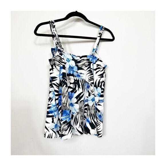 Shape Solver Swim Womens Tankini Two Piece Top Floral Adjustable Size 12 NEW - Picture 5 of 7
